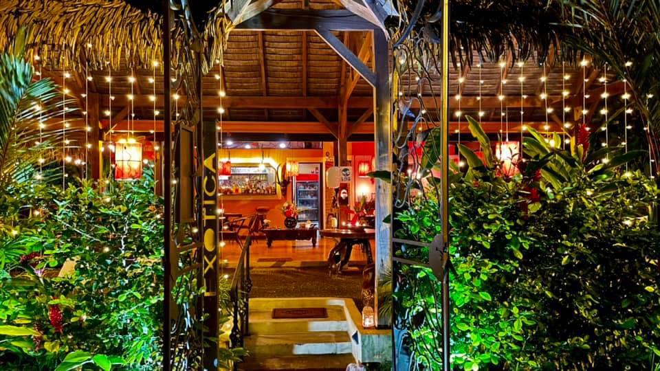 Exótica's lantern-lit entrance